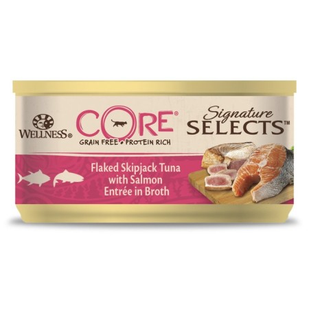 Canned Core Signature Selects for cats, tuna/salmon, pieces in broth, 79 g