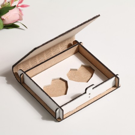 Pionois rings box, 10 x 9.5 x 2cm, white, MDF-2