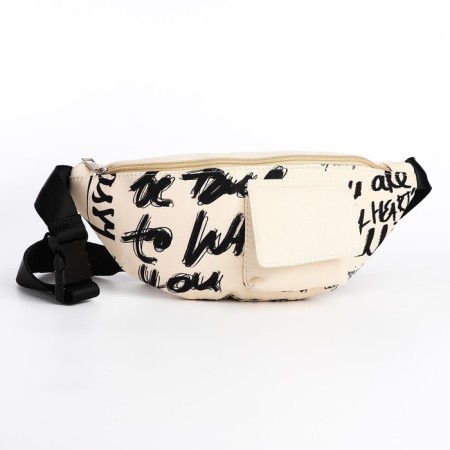The textile waist bag with the pocket "be true" 30*14*6 cm-1