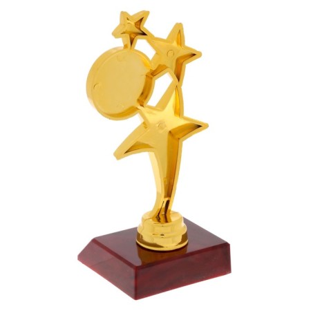 The award figure "Three stars", the plastic stand is red, 15 x 7 x 6 cm.-2