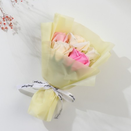 A bouquet of soap petals "rose" in a box with a handle 8.5x18x25 cm-2