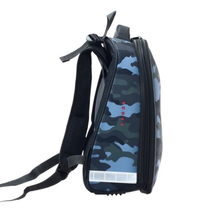 School backpack 38 x 30 x 16 cm, ergonomic back, Stavia "Militari", multicolor/gray-3