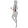 Female bag, artificial leather, white/red 21x7x14 cm