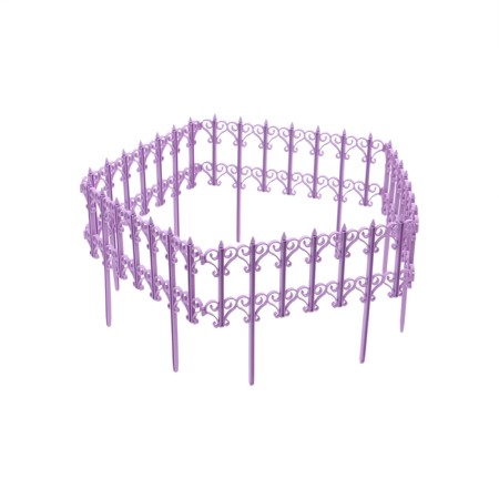 Decorative fence, 25 × 180 cm, 5 sections, plastic, lilac "classics"-10