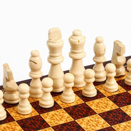 Wooden chess "Dark red classic", 30 x 30 cm, board game, King H-8 cm-3