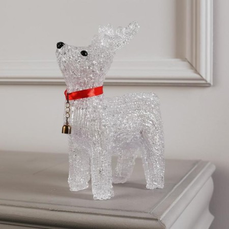 LED figure "Deer with a bell" 18 × 25 × 8 cm, acrylic, 20 LED, AAX2 batteries (not in the kit), glow white-1