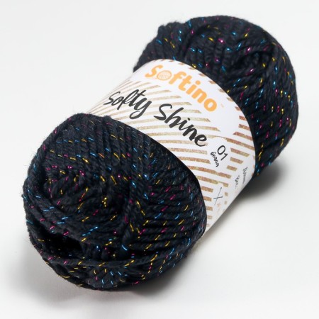 Yarn 70% acrylic, 30% silk "Softy Shine" 50 g 85 m color 44 Black night-1