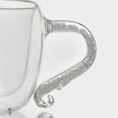 Glass mug with double walls Magistro "Diamond", 200 ml-1