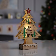 LED figure “Deer on skates” 13.5 × 20 × 4 cm, wood, batteries AAAH2 (not in the kit), glow warm white