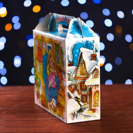 Gift box "New Year's watercolor" 17.3 x 6.5 x 15 cm-2