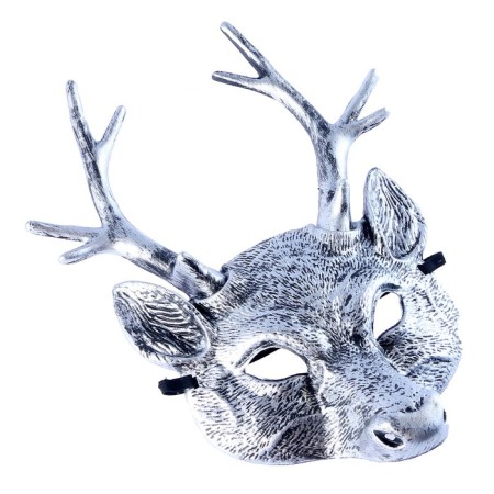 Carnival mask "Deer", silver color-1