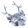 Carnival mask "Deer", silver color