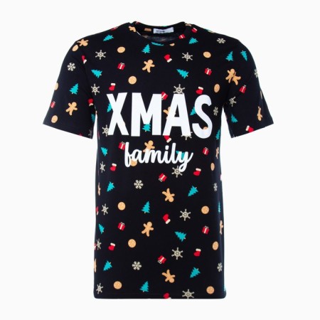 Men's T -shirt KAFTAN "XMAS FAMILY" R.50, black