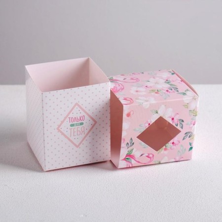 Bonbonniere box, gift packaging, Flamingo, 6 x 7 x 6 cm-3