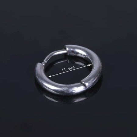 Piercing in the ear "Ring", external d = 14 mm, internal d = 11 mm, color silver