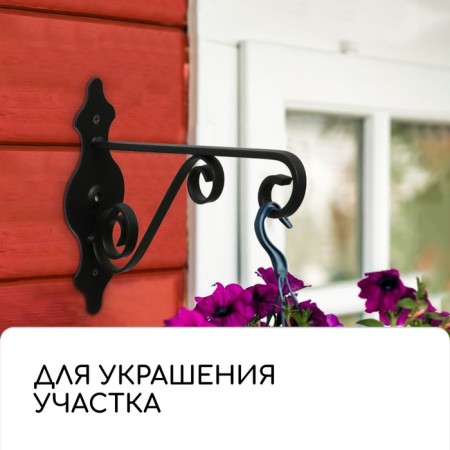 Kashpo bracket, forged, 26 cm, metal, black-4