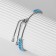 Bracelet with rhinestones "shine" on a puff, blue color in silver