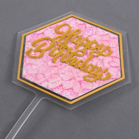 Set for decorating the cake: Topper "Happy Birthday", 1 pc., 10 candles-3