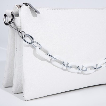 Bag Cross-Bodi with a zipper, white color-3