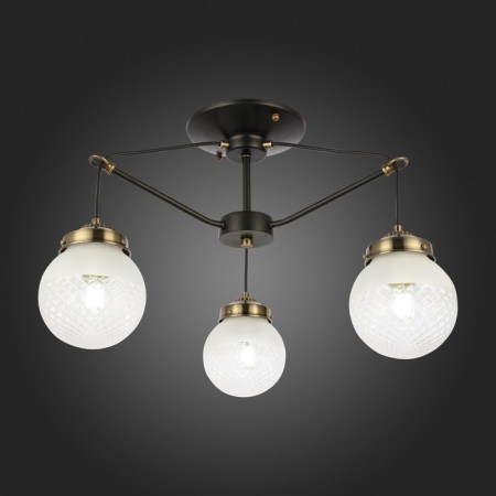 Ceiling EVOLUCE lamp. Sle110302-03. Stricce. 3x60 watts, E27, 59x59x36 cm, black color, bronze-1