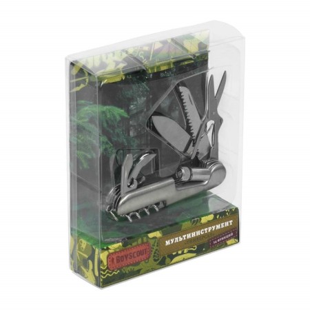 Boyscout multi -tool "Universal" stainless steel, 14 functions, with LED flashlight 100