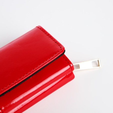 Women's wallet on the button, red color-2