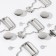 Fasteners for overalls, with buttons, 25 mm, 10 pcs, silver color