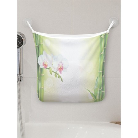 Organizer in a bathtub on the suction cups "Orchid", for storing toys and trifles, size 33 × 39 cm
