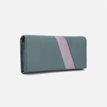 Women's wallet on magnets, green color