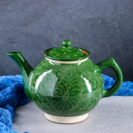 Rishtan ceramics "Patterns", 1000 ml, green-1