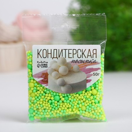 Sprinking confectionery with the effect of neon in color glaze "Lemonnoye, lime", 50 g-1