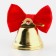 A bell on a pin with a bow for graduation, red, d = 2.6 cm
