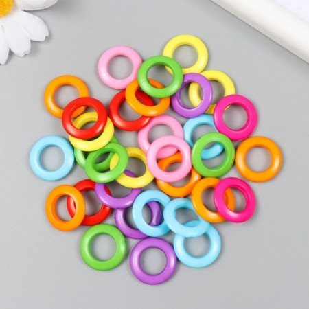 Beads for creativity plastic "Ring" Color set 25 grams 0.4x2x2 cm