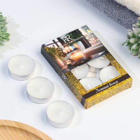 Aromatic tea candle 6 pcs. In the box, "Summer evening"