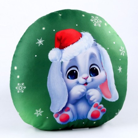 New Year's pillow round "Bunny in a hat", for the New Year-3