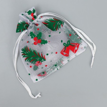 Bag Gift Organza "Ryabina", 10 x 12 cm +/- 1.5 cm, New Year-3