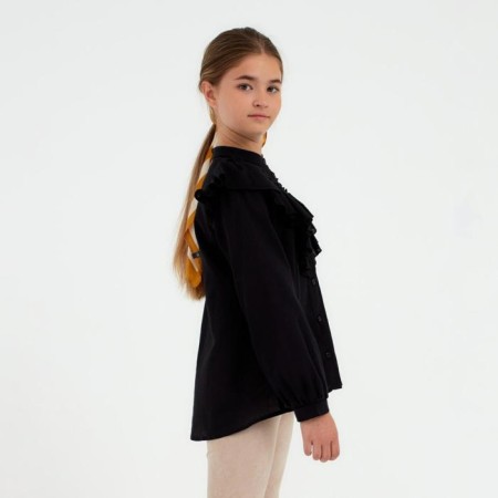 Рубашка для девочки MINAKU: Cotton collection, цвет чёрный, рост 110 см-1