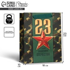 Gift laminated vertical, packaging, “Happy Defender of the Fatherland”, MS 18 x 23 x 10 cm