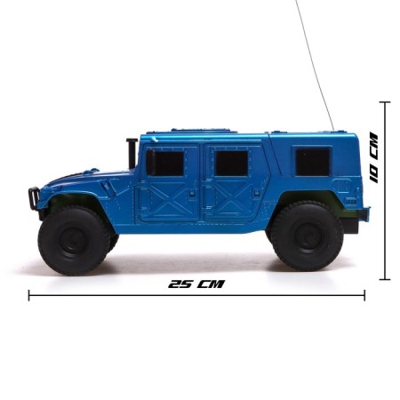 Radio -controlled jeep "Hamer", light, works from batteries, 1:18, blue color-1