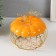 Casket Metal, ceramics "Pumpkin with a leaf" Orange with gold 14x14x13 cm