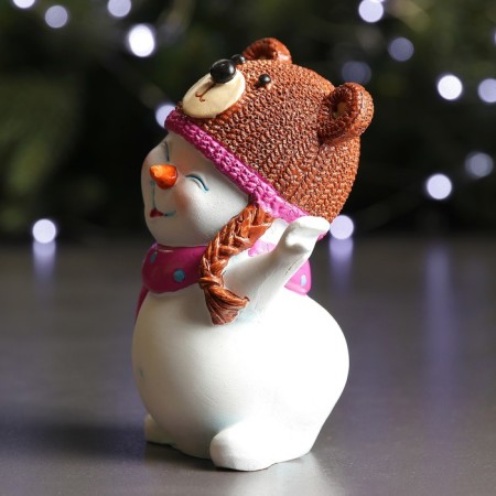 New Year's figure "Snowman-Medvezon" 7x11x12cm-1