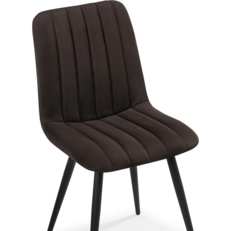 Stool on the metal frame Dani metal/velor, black/brown 43x48x85 cm-4