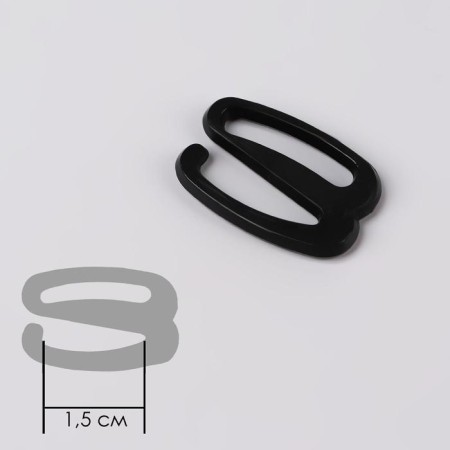 Strege hook, plastic, 15 mm, 100 pcs, black color-1