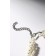 Beads "Pearls" burn, 3 threads, beads No. 4, 6, 8, milk color in silver, 38 cm