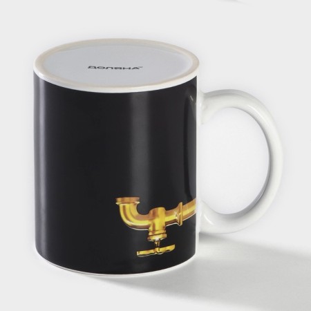 Homeleon mug ceramic shade "Kran", 350 ml, black color-5