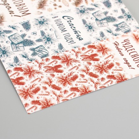 Sticker Paper "Fir branches and cones" 3x9 cm sheet 10x10 cm-5