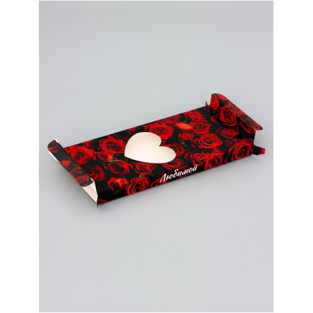 Gift box for chocolate tiles, with a window, "heart", 17.1 x 8 x 1.4 cm-2