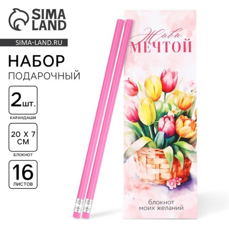 Set 2 pencils and notebook "Tulips"-1
