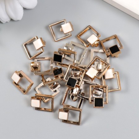 Buttons plastic for creativity on the leg "Geometry" set of 20 pcs mix 1.4x1.1 cm