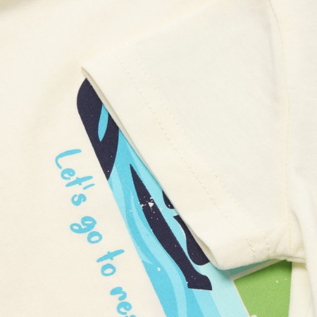Set for a boy (T -shirt/shorts), milk/light green color, height 86 cm-2